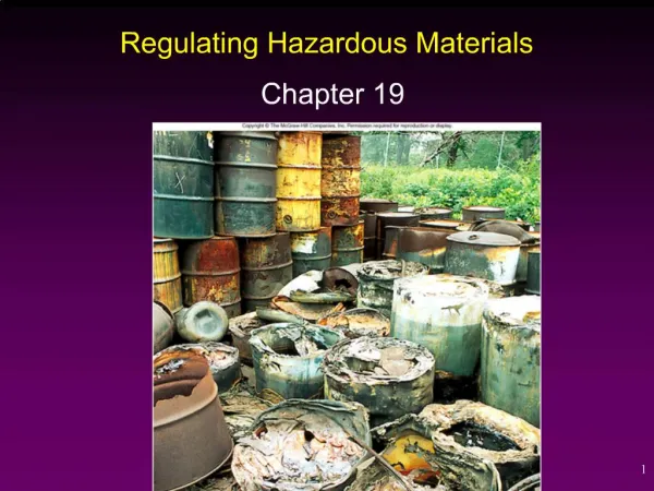 Regulating Hazardous Materials