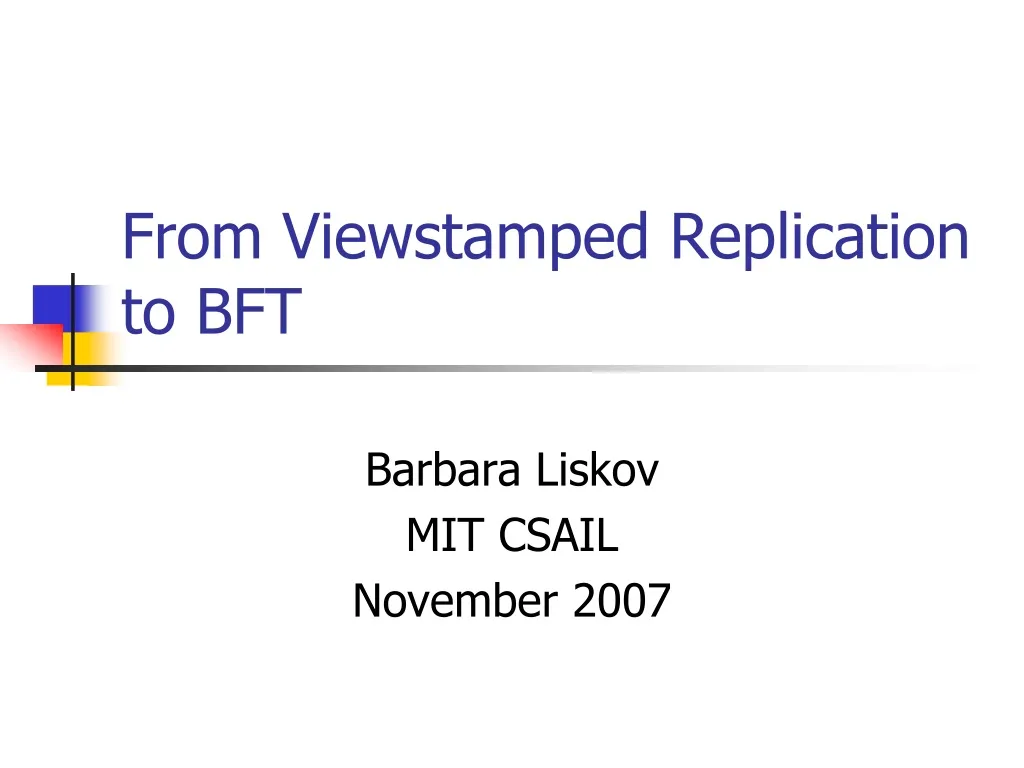 from viewstamped replication to bft