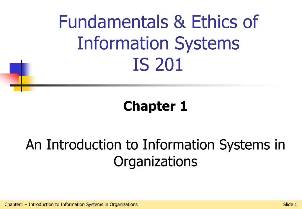 fundamentals ethics of information systems is 201