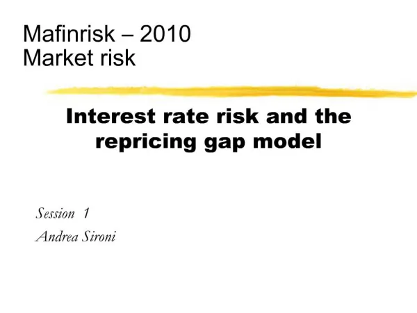 Interest rate risk and the repricing gap model