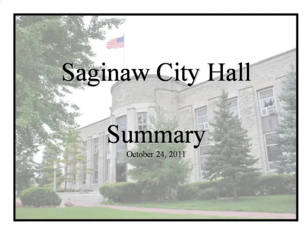 Saginaw City Hall Summary October 24, 2011