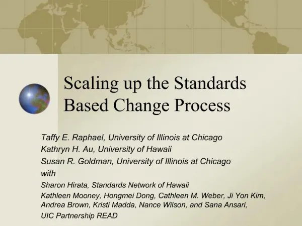Scaling up the Standards Based Change Process