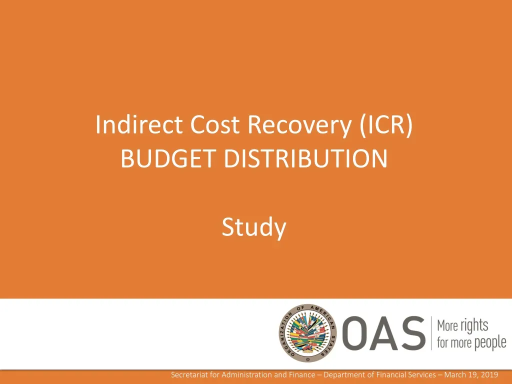 indirect cost recovery icr budget distribution