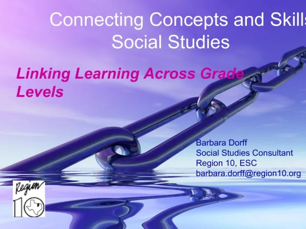 Connecting Concepts and Skills in Social Studies