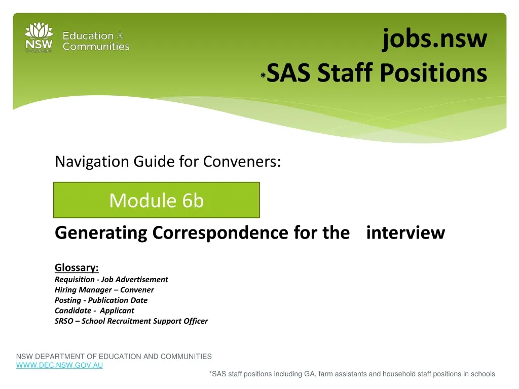 jobs nsw sas staff positions