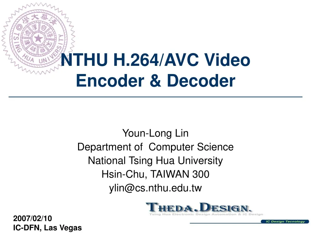 nthu h 264 avc video encoder decoder