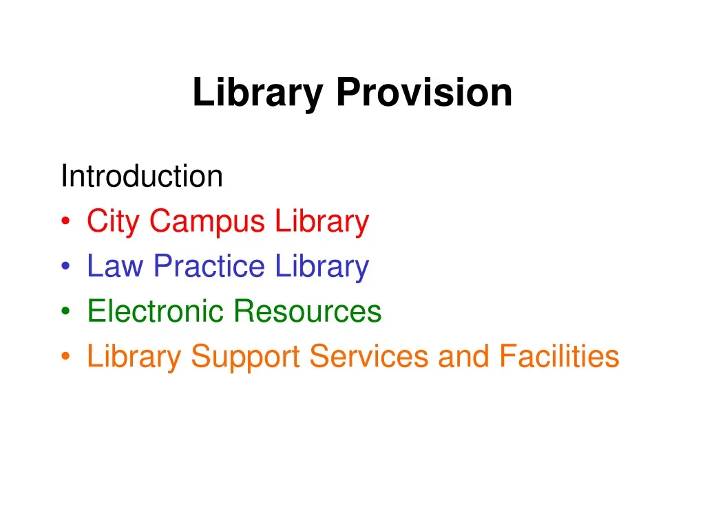 library provision