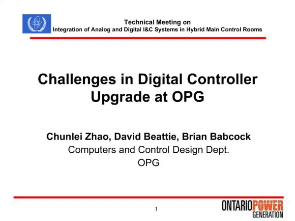 Challenges in Digital Controller Upgrade at OPG