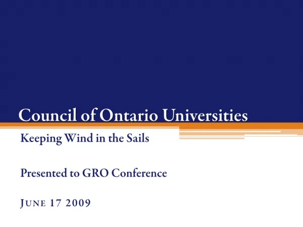 Council of Ontario Universities