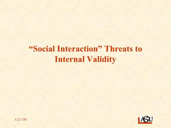 Social Interaction Threats to Internal Validity