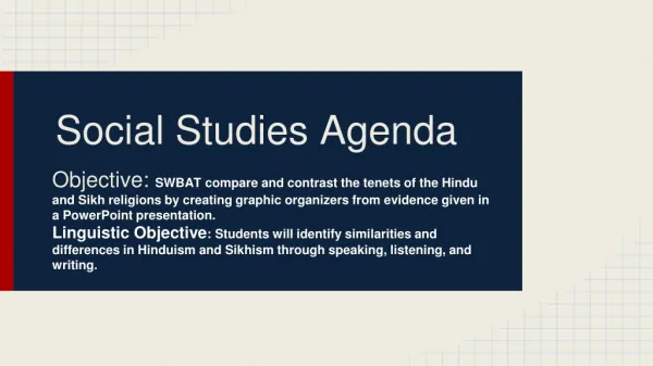 Social Studies Agenda