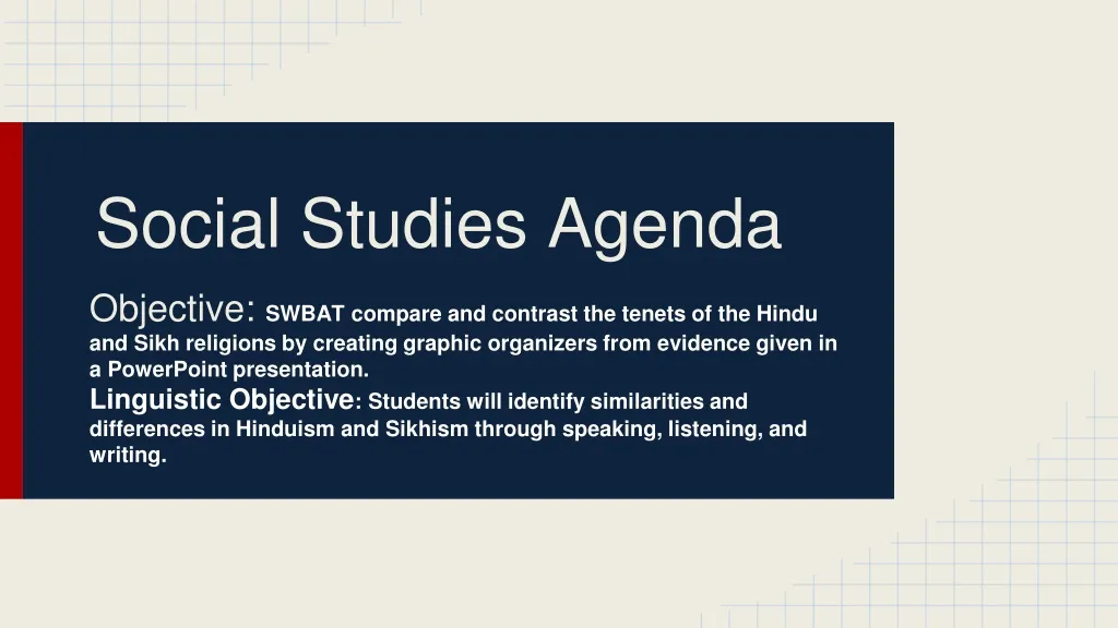 social studies agenda