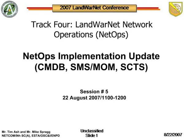 NetOps Implementation Update CMDB, SMS