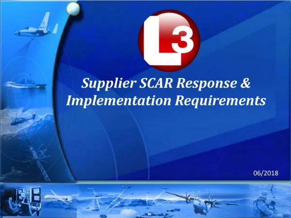 Supplier SCAR Response &amp; Implementation Requirements