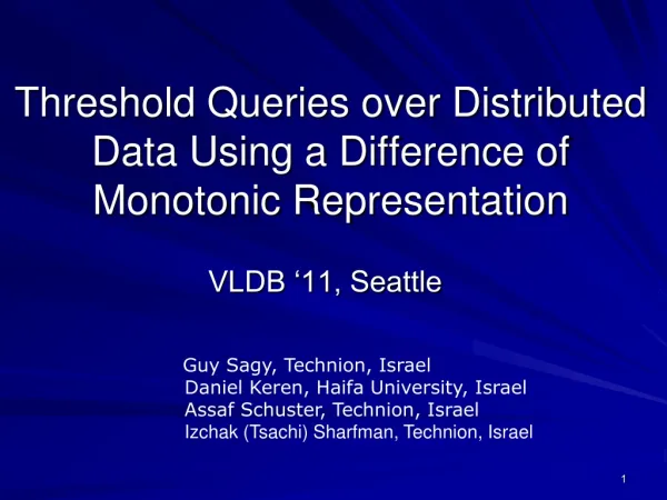 Threshold Queries over Distributed Data Using a Difference of Monotonic Representation