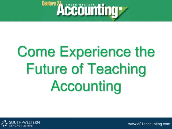 Come Experience the Future of Teaching Accounting