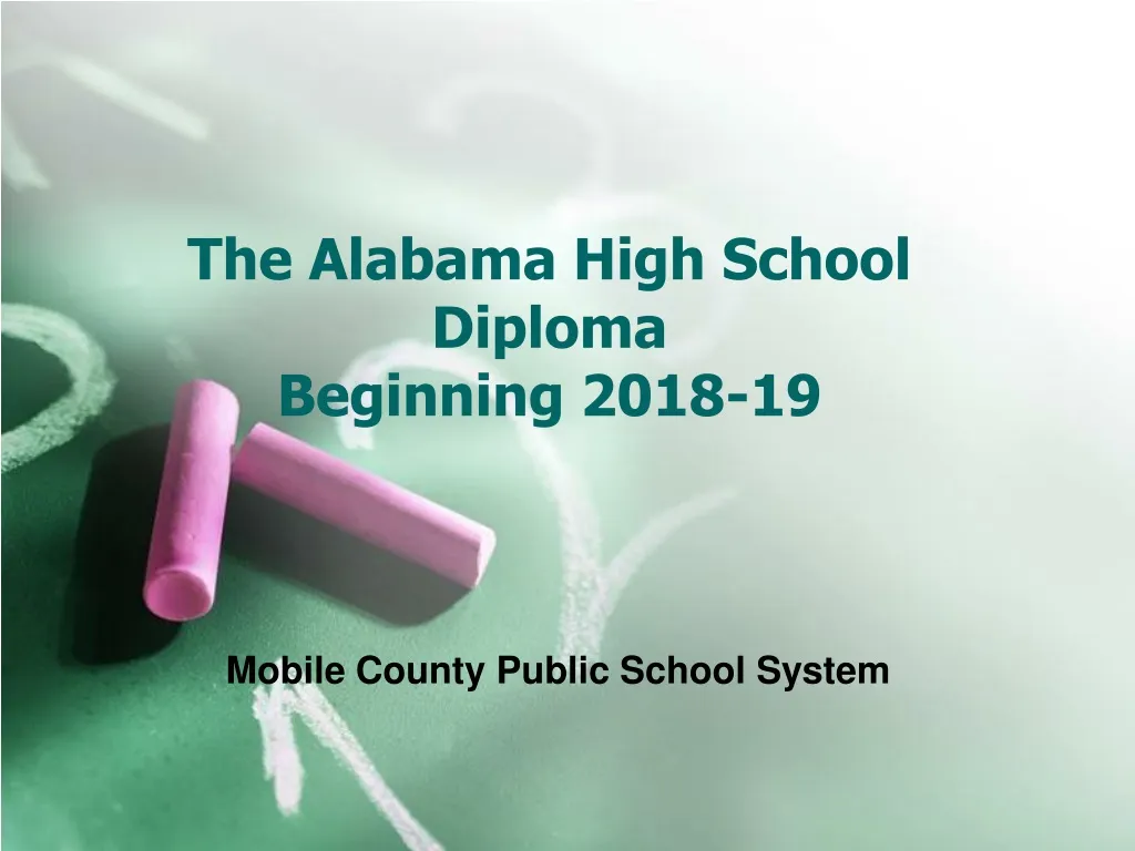 the alabama high school diploma beginning 2018 19