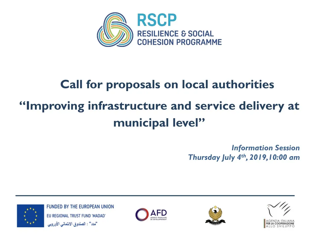 call for proposals on local authorities improving