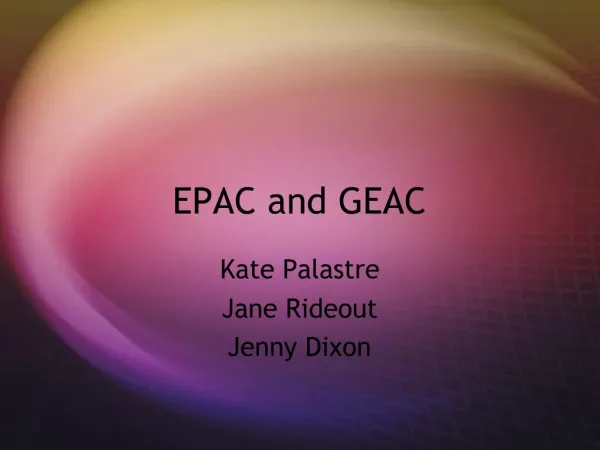 EPAC and GEAC