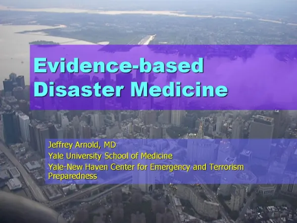 Evidence-based Disaster Medicine