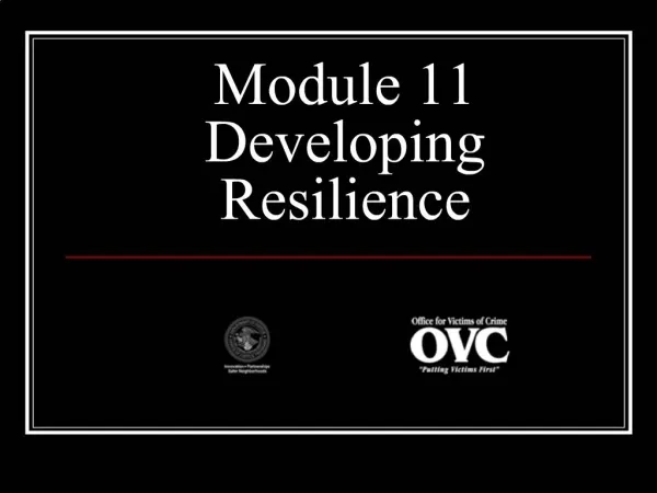 Module 11 Developing Resilience