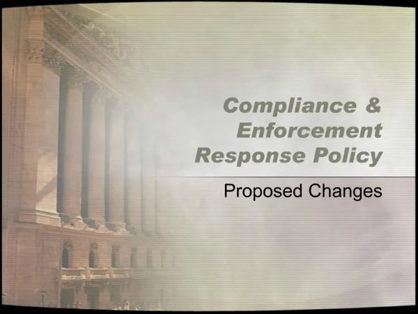 Compliance Enforcement Response Policy