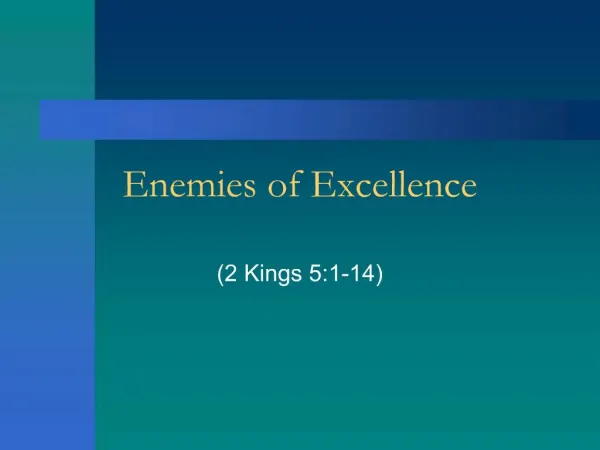 Enemies of Excellence