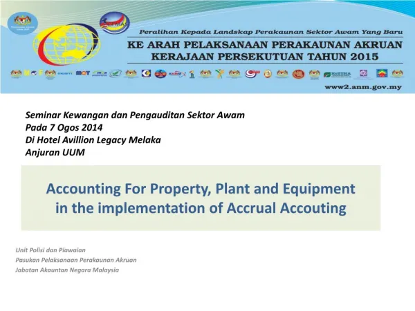 Accounting For Property, Plant and Equipment in the implementation of Accrual Accouting