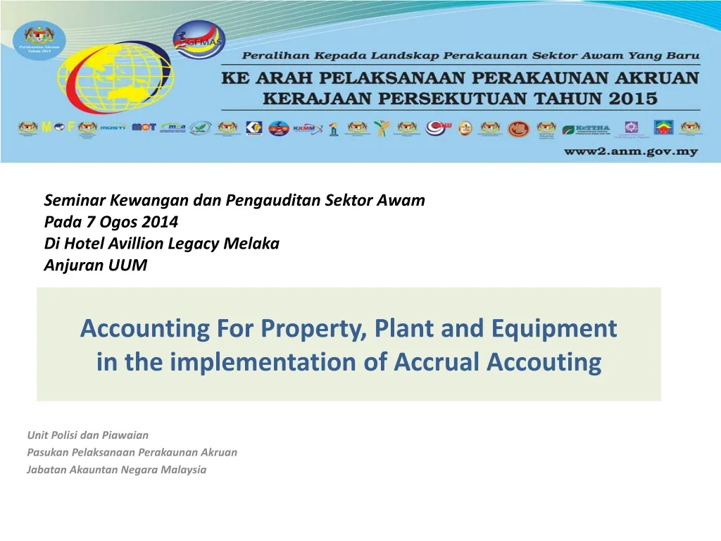 accounting for property plant and equipment in the implementation of accrual accouting