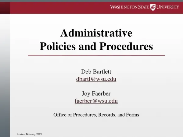 Administrative Policies and Procedures