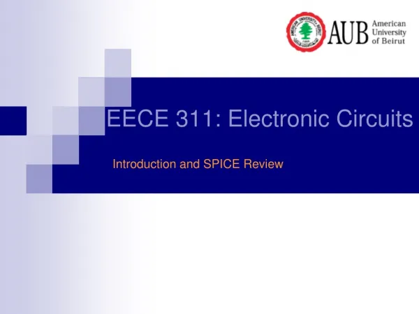 EECE 311: Electronic Circuits