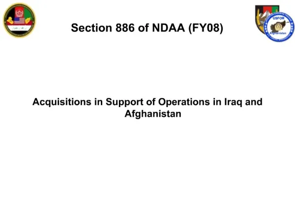 Section 886 of NDAA FY08