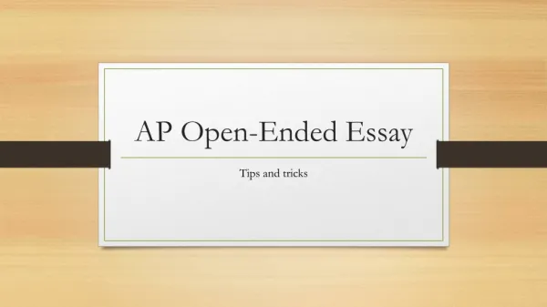 AP Open-Ended Essay