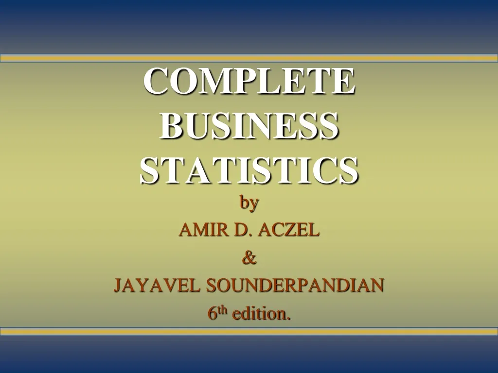 complete business statistics