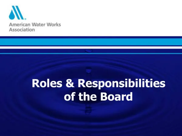 Roles Responsibilities of the Board