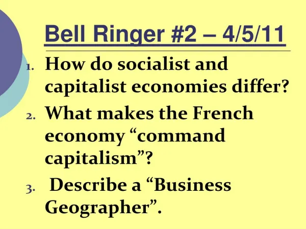 Bell Ringer #2 – 4/5/11