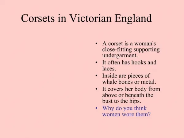 Corsets in Victorian England