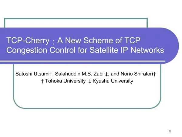TCP-Cherry:A New Scheme of TCP Congestion Control for Satellite IP Networks