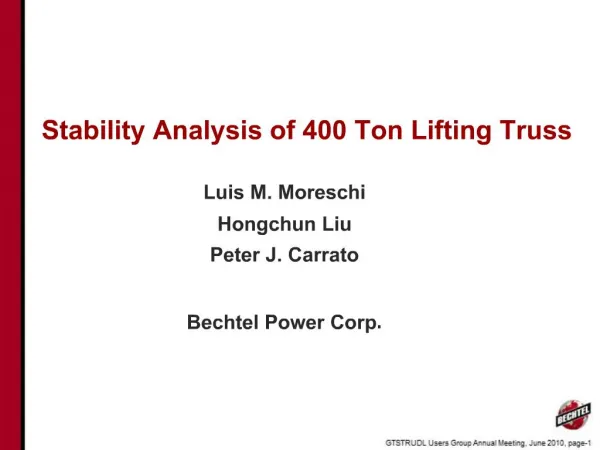 Stability Analysis of 400 Ton Lifting Truss