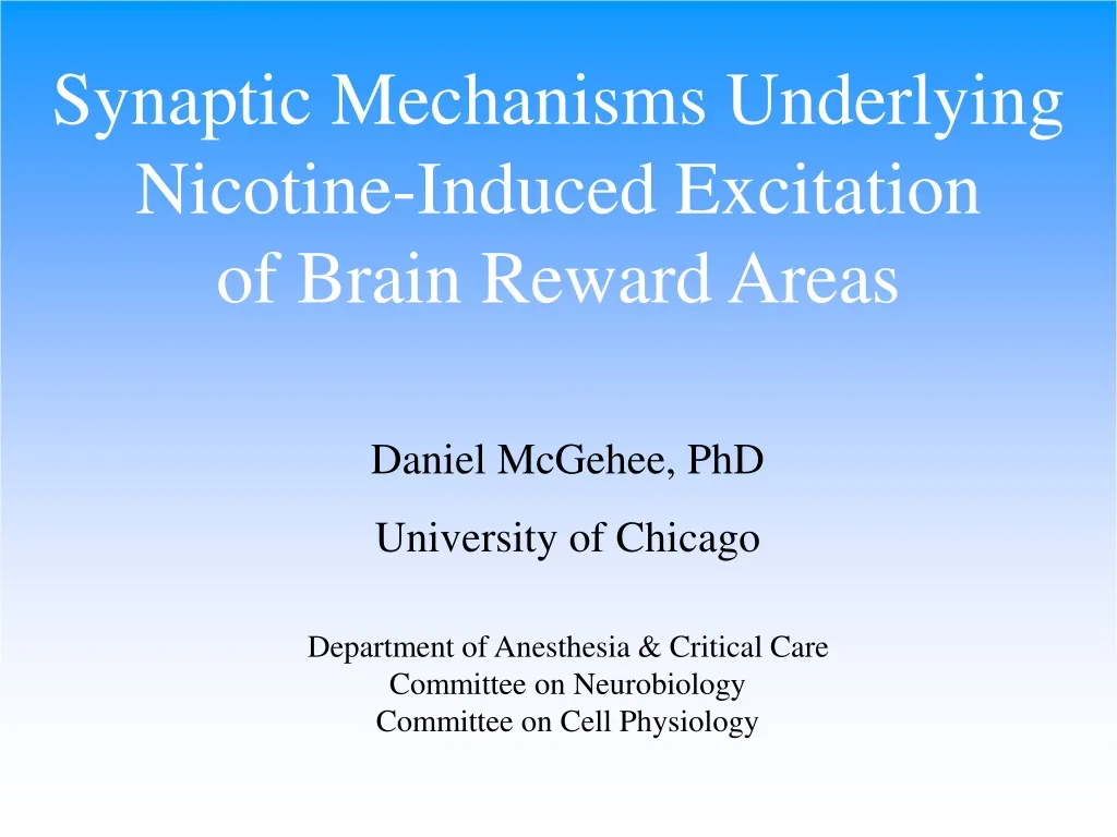 synaptic mechanisms underlying nicotine induced