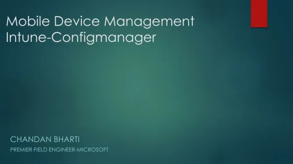 Mobile Device Management Intune- Configmanager