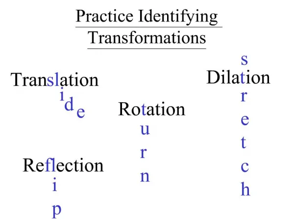 Practice Identifying Transformations