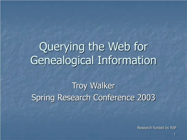 Querying the Web for Genealogical Information