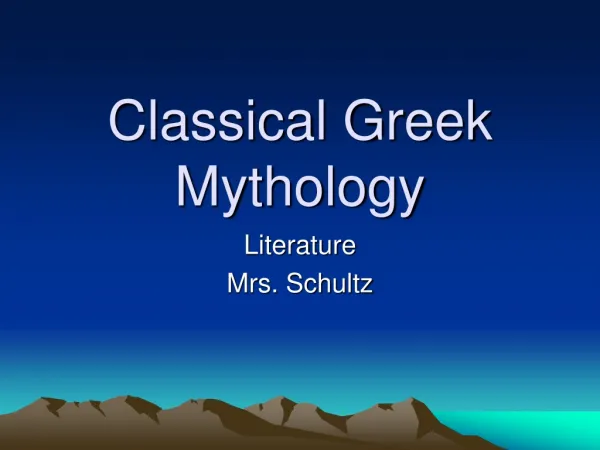 Classical Greek Mythology