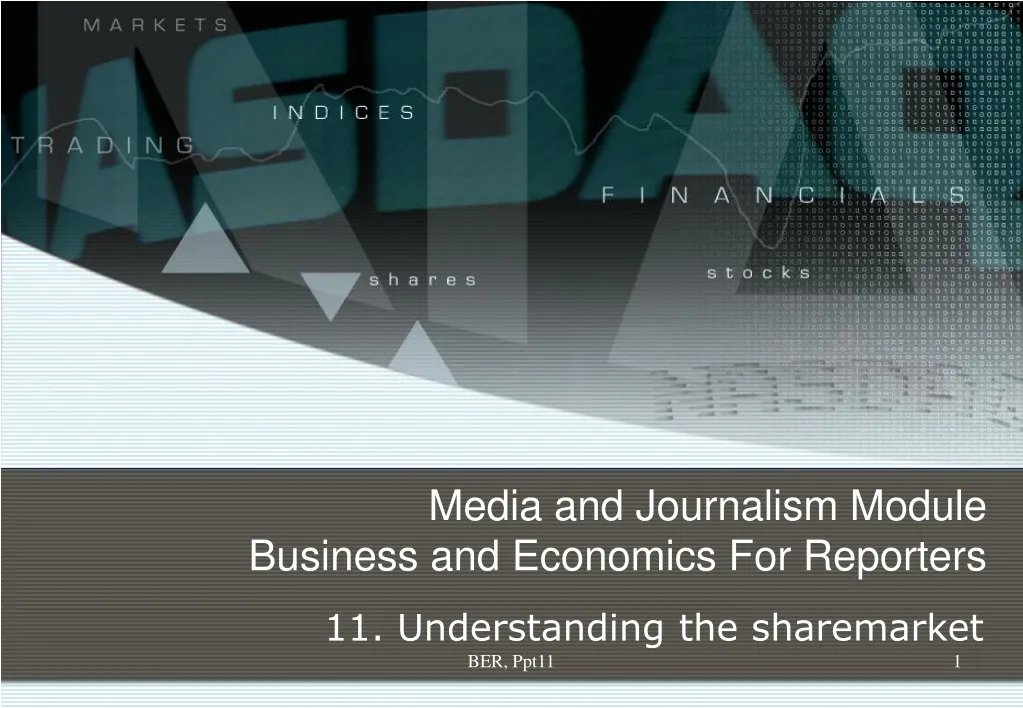 media and journalism module business and economics for reporters