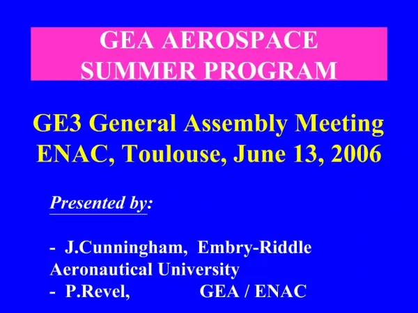 GEA AEROSPACE SUMMER PROGRAM