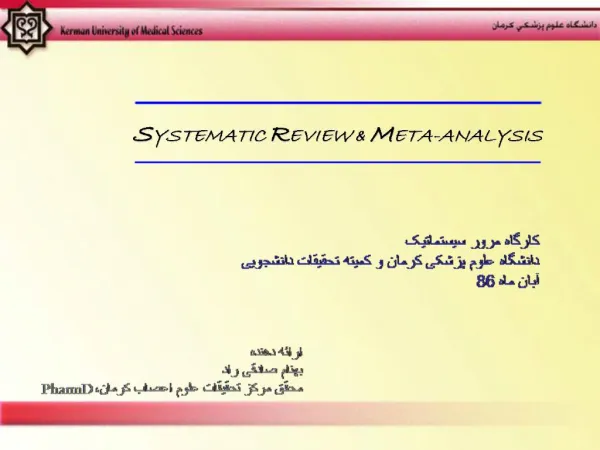 SYSTEMATIC REVIEW META-ANALYSIS