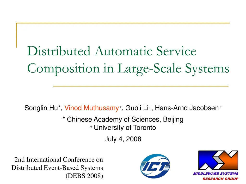 distributed automatic service composition in large scale systems