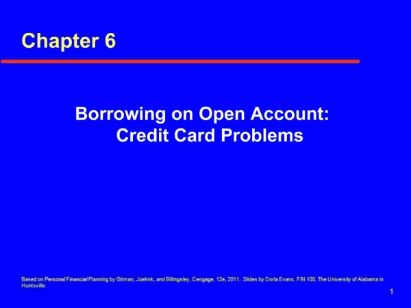 Borrowing on Open Account: Credit Card Problems