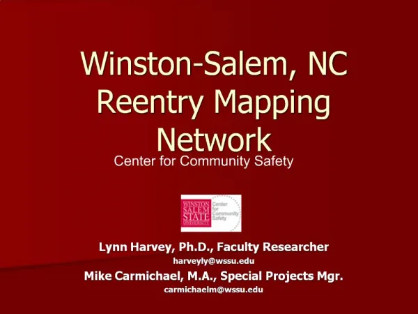 Winston-Salem, NC Reentry Mapping Network